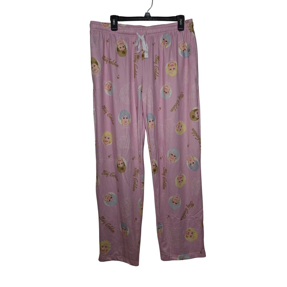 Golden Girls Pajama Lounge Pants Women's Large Pink Sleepwear Elastic Waist NWT